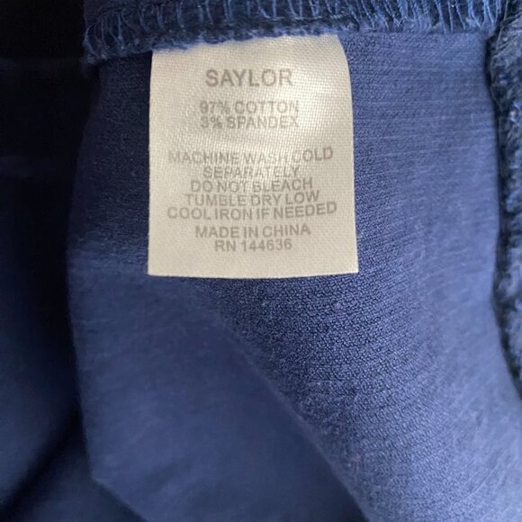 Saylor Billie Corduroy Mini Dress Small Lace Up Short Sleeve Navy Blue‎ DR-1308 - Picture 7 of 7